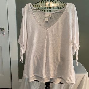 White Linen Tee Shirt